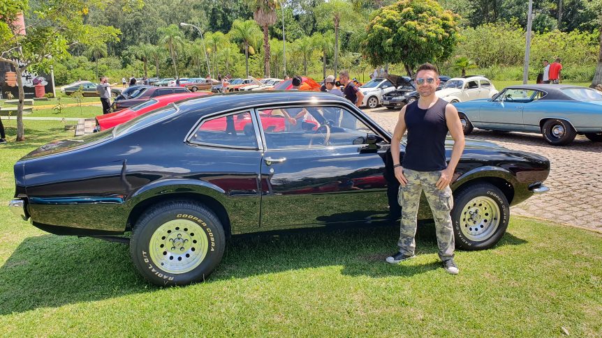 Rodrigo Prata e seu Maverick 1975 | Foto tirada durante o evento Pau na Mula 