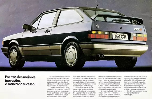 Anúncio publicado pela Volkswagen sobre as características do Gol GTi.